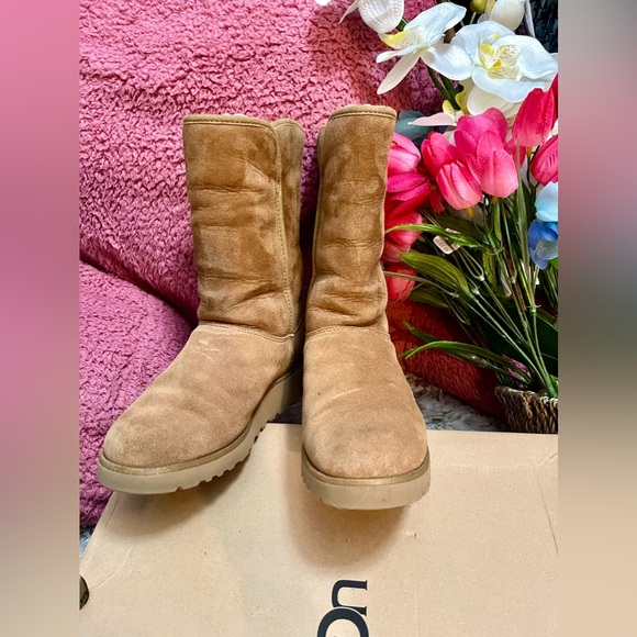 🍁Pre-Loved UGG Amie size 6 suede wedge chestnut - Picture 5 of 10